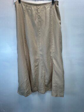 Bechamel 100% Linen Maxi Skirt Size 10 Neutral Beige A-Line Boho Modest Grandma